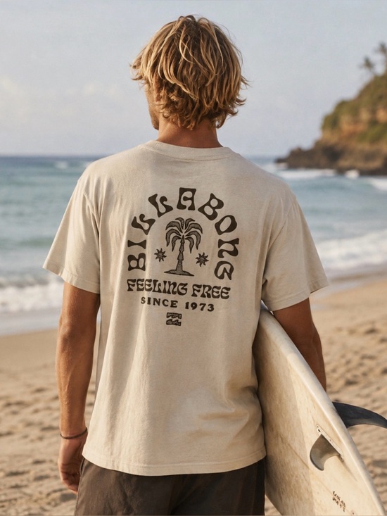 Billabong Other - VTG Billabong Men's Short Sleeve T-Shirt in Cream with brown Logo L